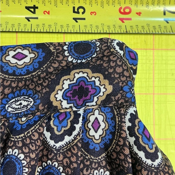VINTAGE 80s dark moody paisley medallion midi skirt office professional academia - Picture 10 of 13